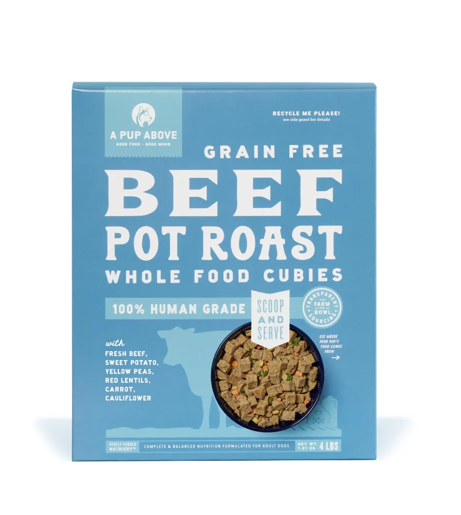 Clearance A Pup Above Cubies Beef Pot Roast Grain-Free Dry Dog Food, 2-lb