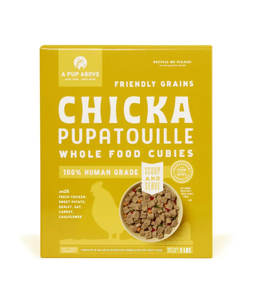 Fashion A Pup Above Cubies Chicken Pupatouille Friendly Grains Dry Dog Food, 2-lb