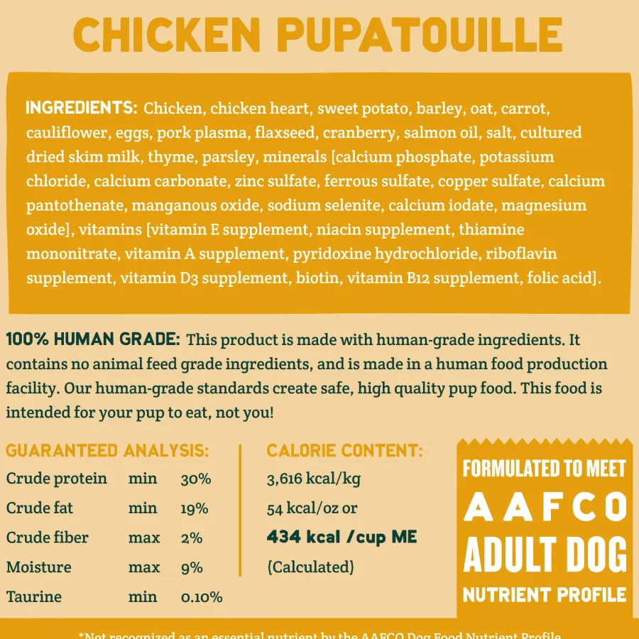 Fashion A Pup Above Cubies Chicken Pupatouille Friendly Grains Dry Dog Food, 2-lb