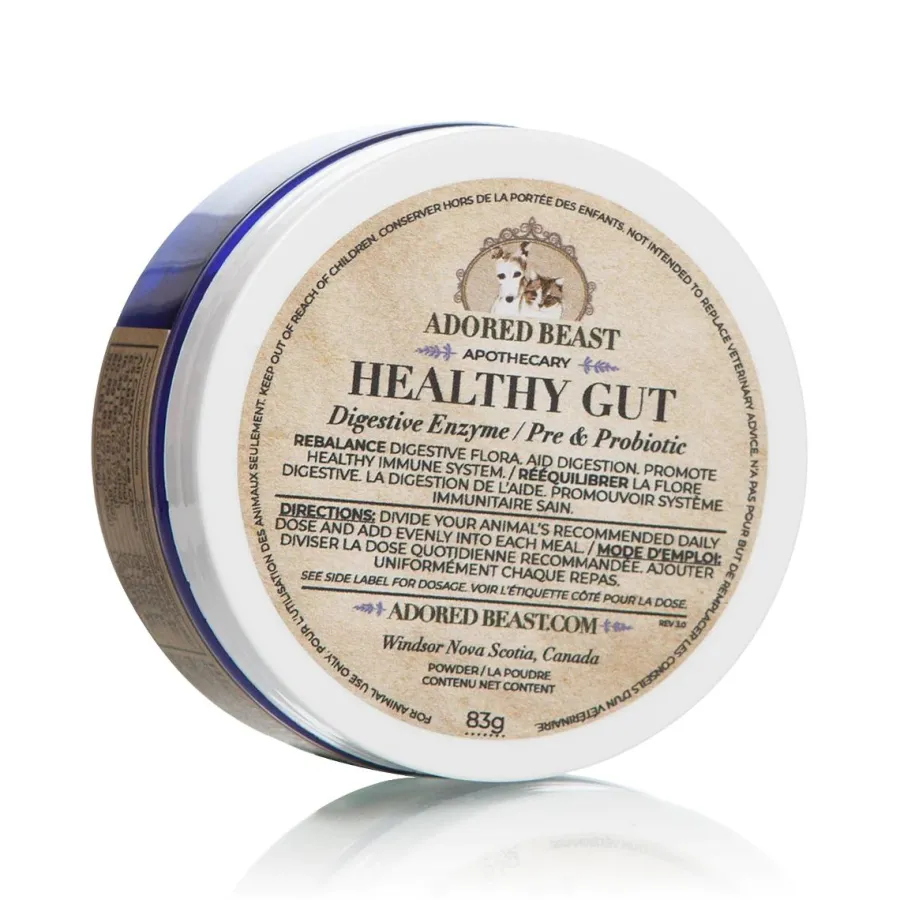 New Adored Beast Apothe… Adored Beast Apothecary Healthy Gut Digestive Enzyme Pre & Probiotic for Dogs & Cats, 83-gram
