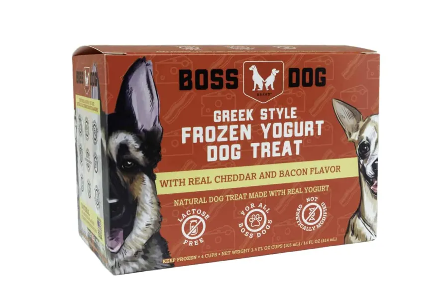 Discount Boss Dog Cheddar & Bacon Frozen Yogurt Dog Treats, 3.5-oz, 4-pack