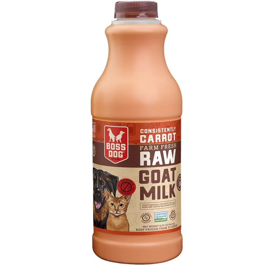Best Boss Dog Farm Fresh Raw Goat Milk Consistently Carrot for Dogs & Cats, 32-oz