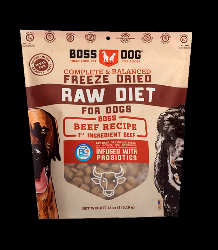 Shop Boss Dog Raw Diet Beef Recipe Freeze-Dried Dog Food, 12-oz