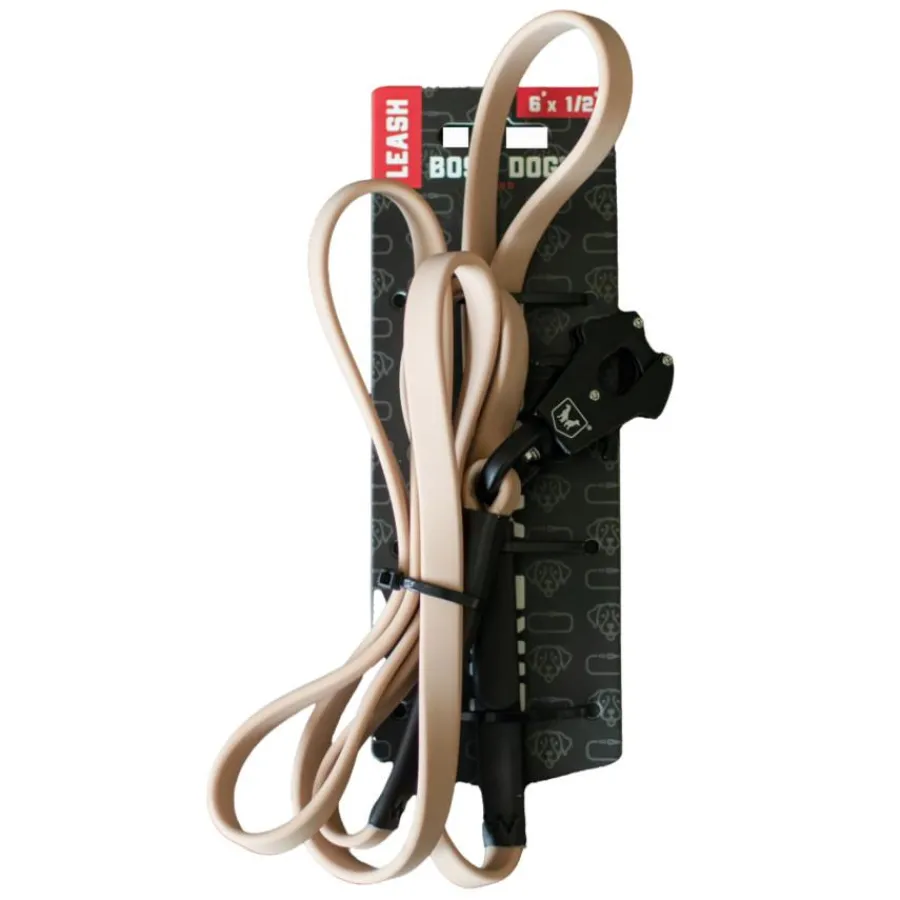 Online Boss Dog Tactical TPU Tracking Dog Leash, Tan, 0.5-in x 6-ft