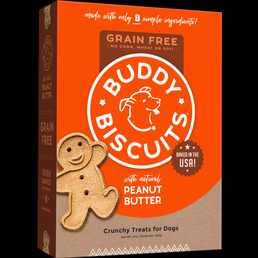 Cheap Buddy Biscuits Grain-Free Oven Baked with Homestyle Peanut Butter Dog Treats, 14-oz box