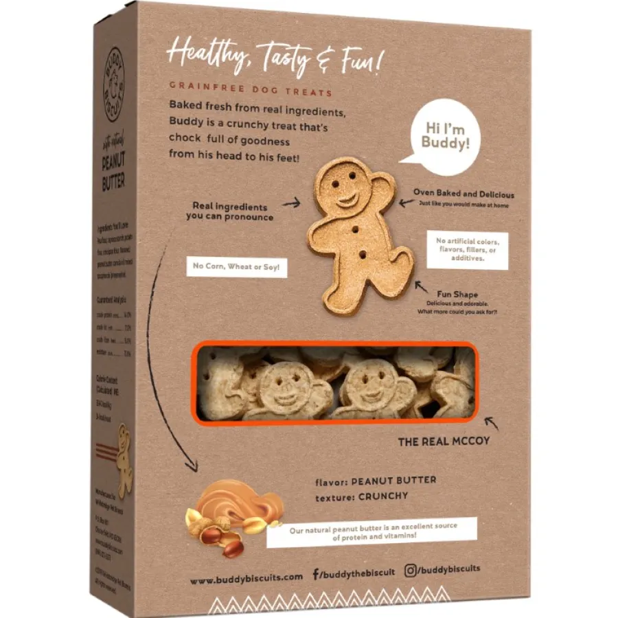 Cheap Buddy Biscuits Grain-Free Oven Baked with Homestyle Peanut Butter Dog Treats, 14-oz box