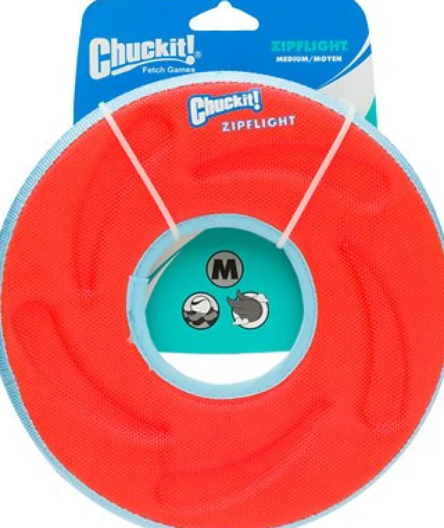 New Chuckit ! Zipflight Disc Dog Toy, Color Varies, Medium
