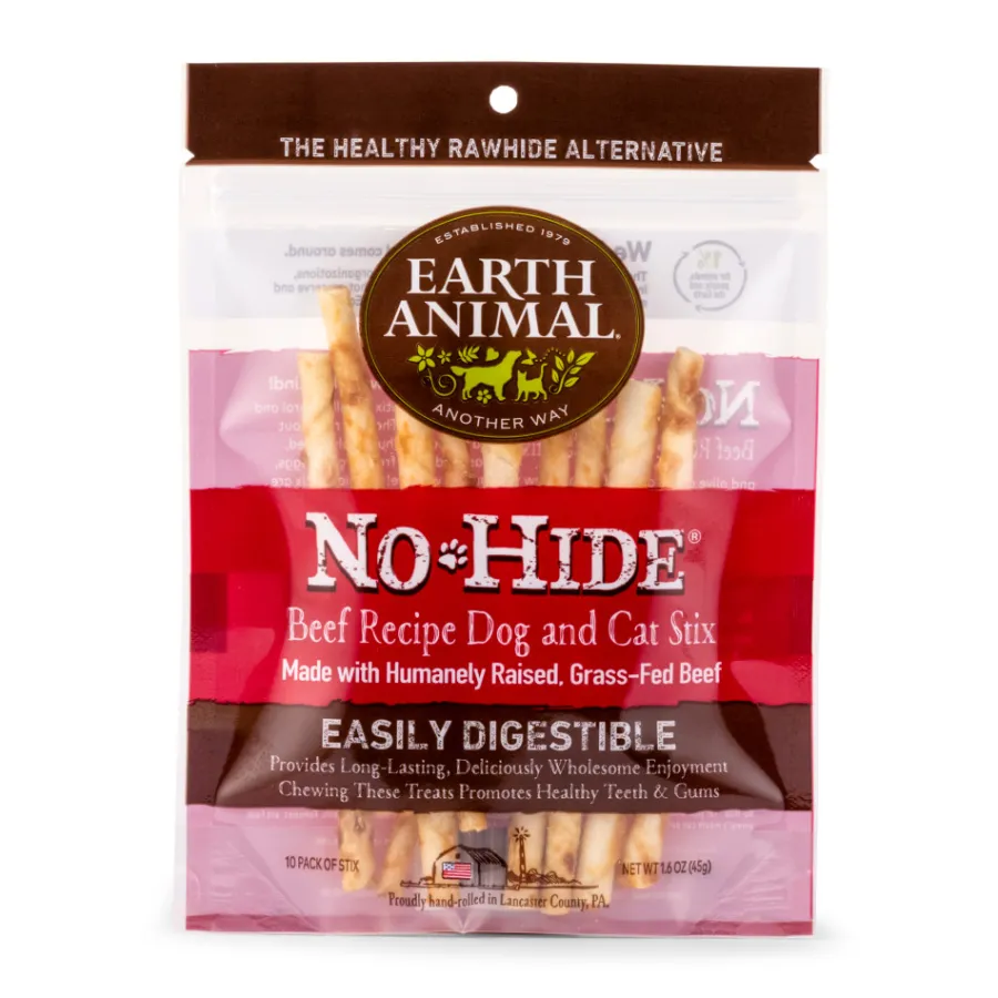 Cheap Earth Animal No-Hide Beef Stix Chew Dog Treat, 10-pk