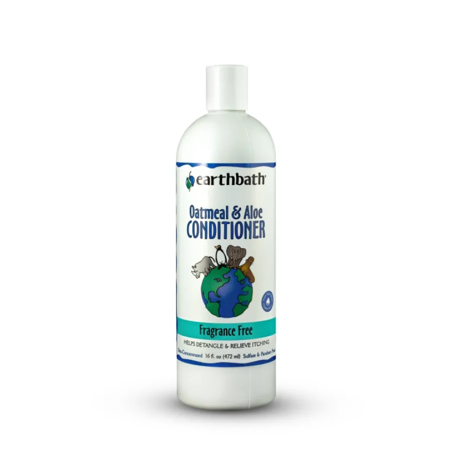 Sale earthbath Oatmeal & Aloe Conditioner for Dogs & Cats, Fragrance Free, 16-oz