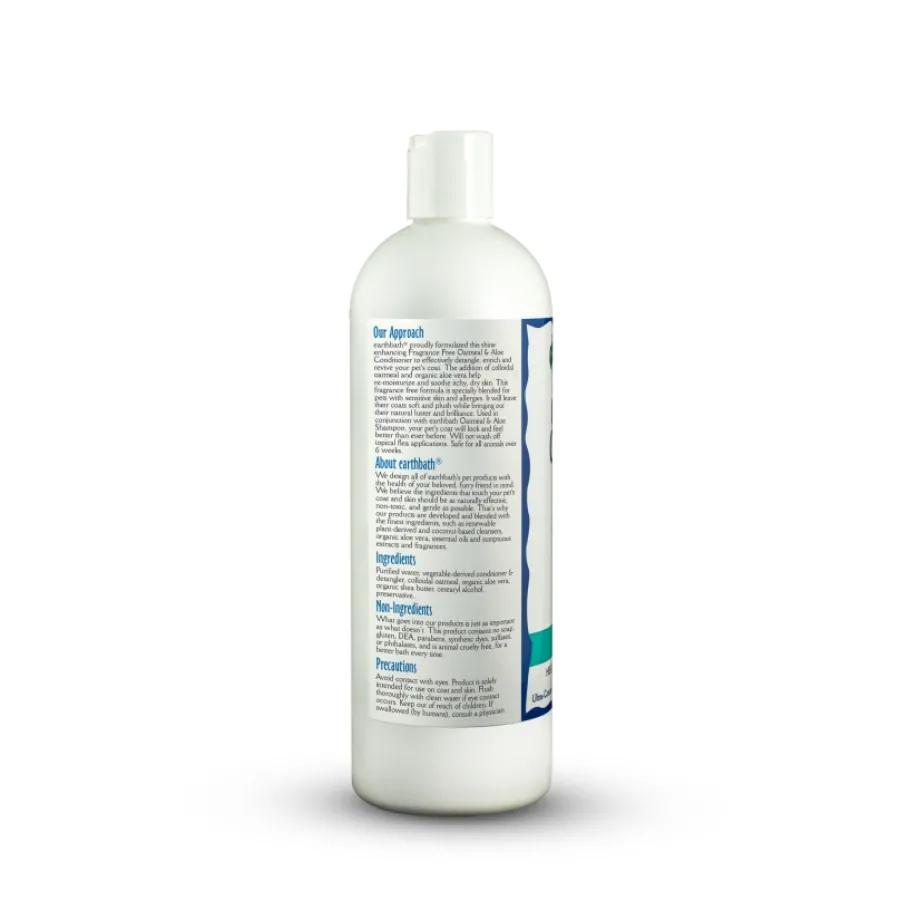 Sale earthbath Oatmeal & Aloe Conditioner for Dogs & Cats, Fragrance Free, 16-oz