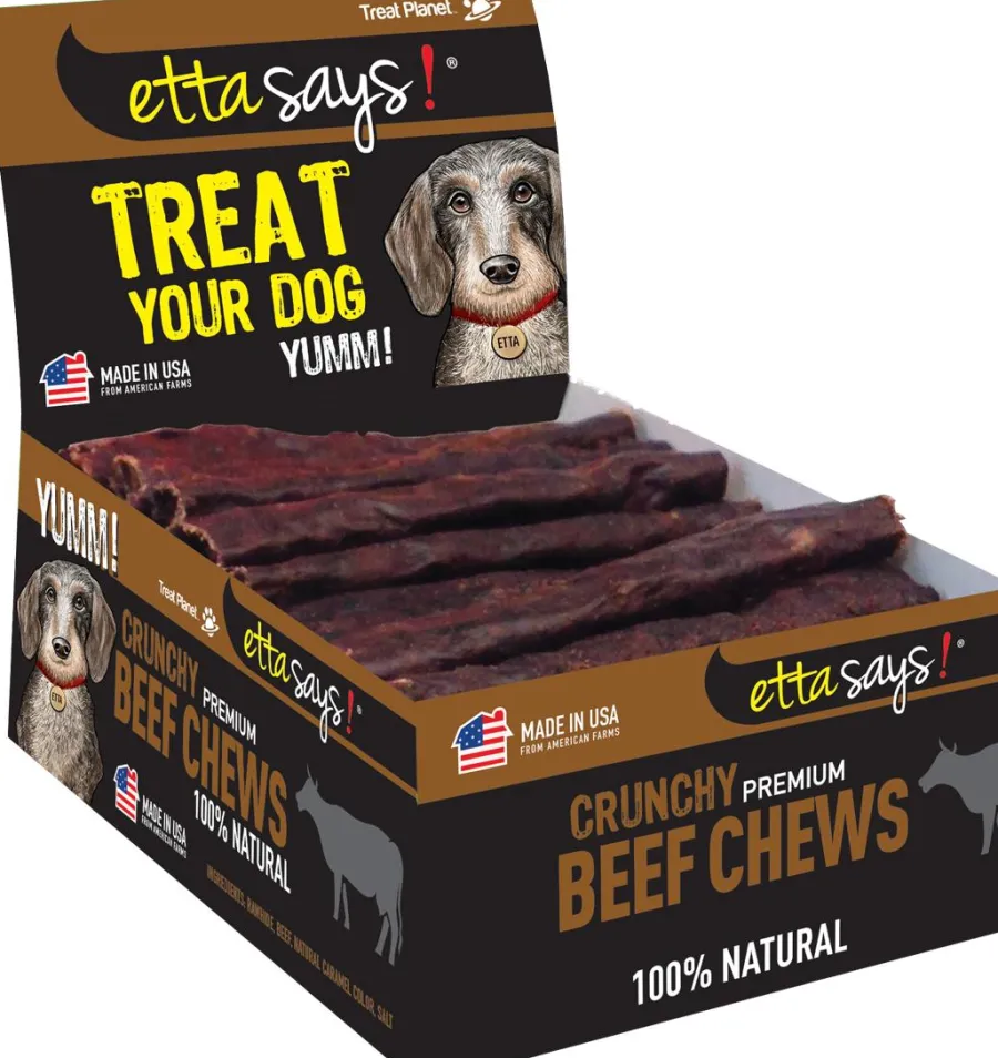 New Etta Says! Premium Crunchy Beef Chews Dog Treats, 4.5-in, 1-count