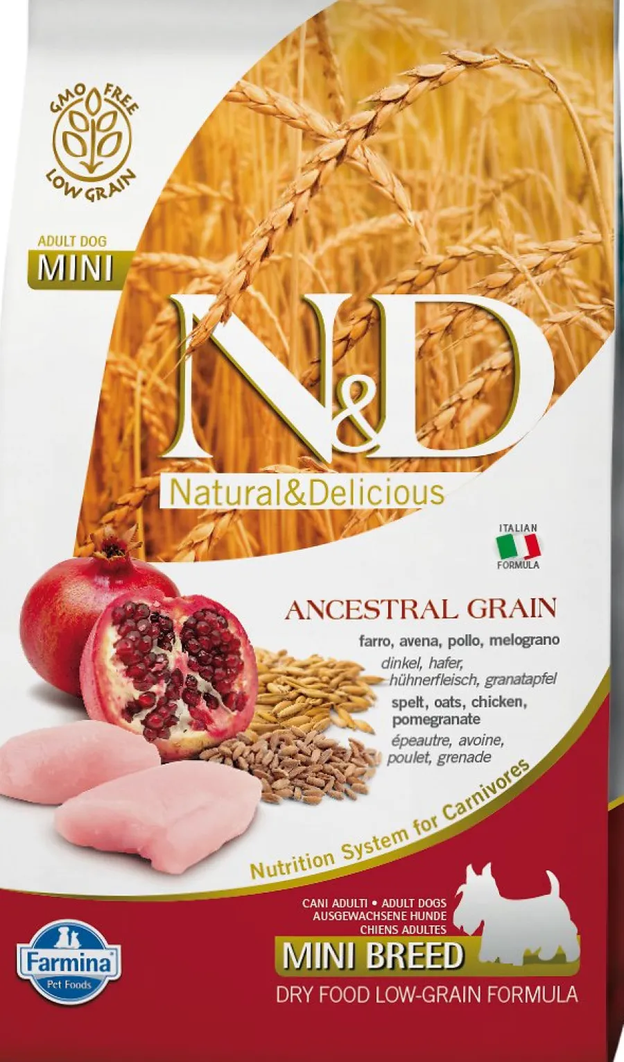 Sale Farmina N&D Ancestral Grain Chicken & Pomegranate Mini Adult Dry Dog Food, 5.5-lb
