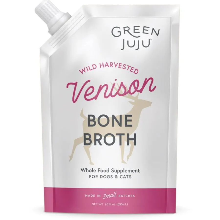 Cheap Green Juju Venison Bone Broth for Dogs & Cats, 20-oz