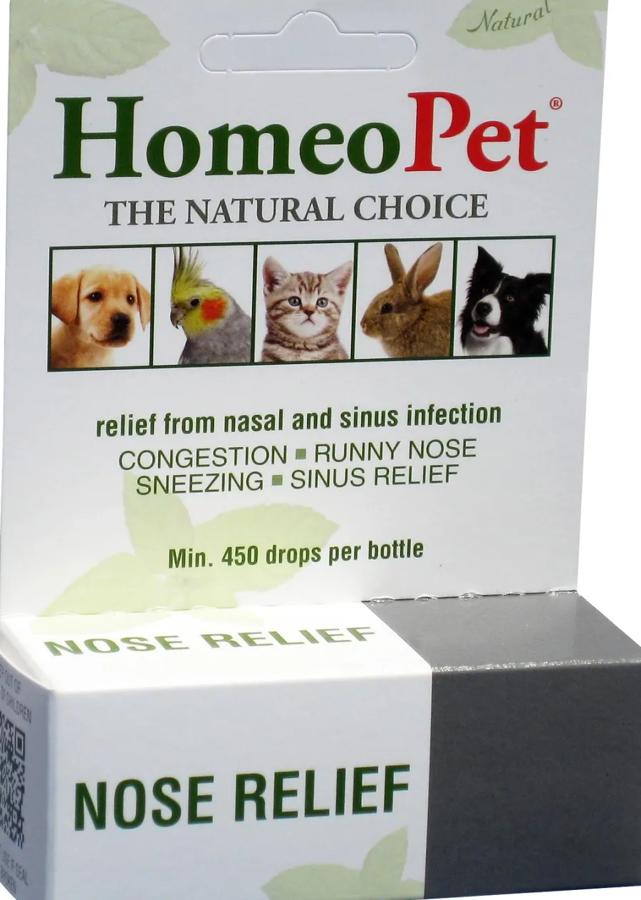 New HomeoPet Nose Relief Dog, Cat, Bird & Small Animal Supplement, 450 drops
