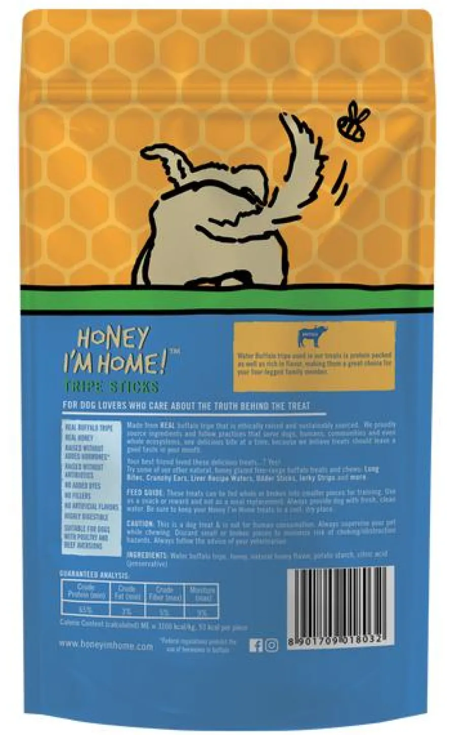 Cheap Honey I'm Home Natural Honey Coated Buffalo Tripe Sticks Dog Treats, 3.17-oz