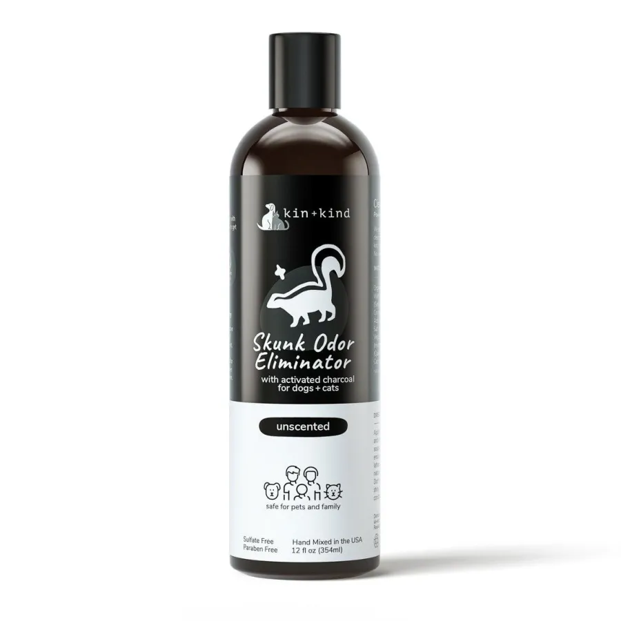 Discount kin+kind Skunk Odor Eliminator Unscented with Charcoal Dog & Cat Shampoo, 12-oz
