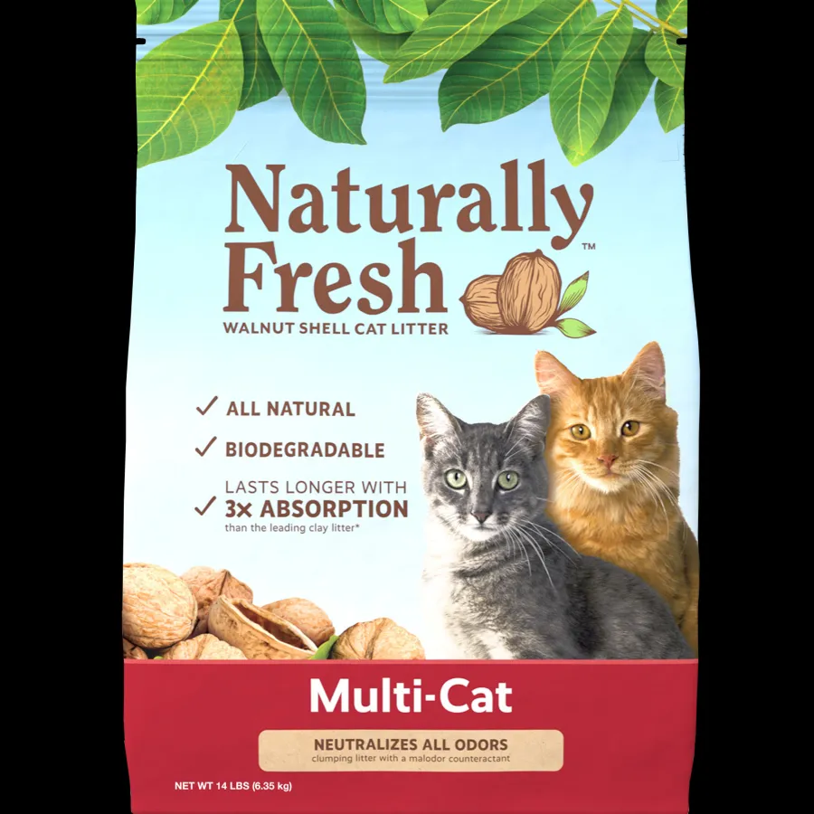 Fashion Naturally Fresh Walnut-Based Multi-Cat Natural Quick-Clumping Cat Litter, 14-lb