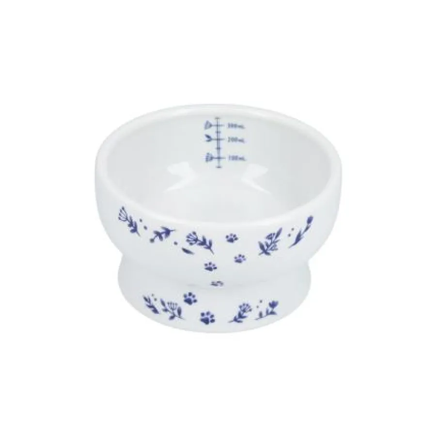 Hot Necoichi Raised Cat Water Bowl, Nordic Blue, 5.1 x 5.1 x 2.9-in