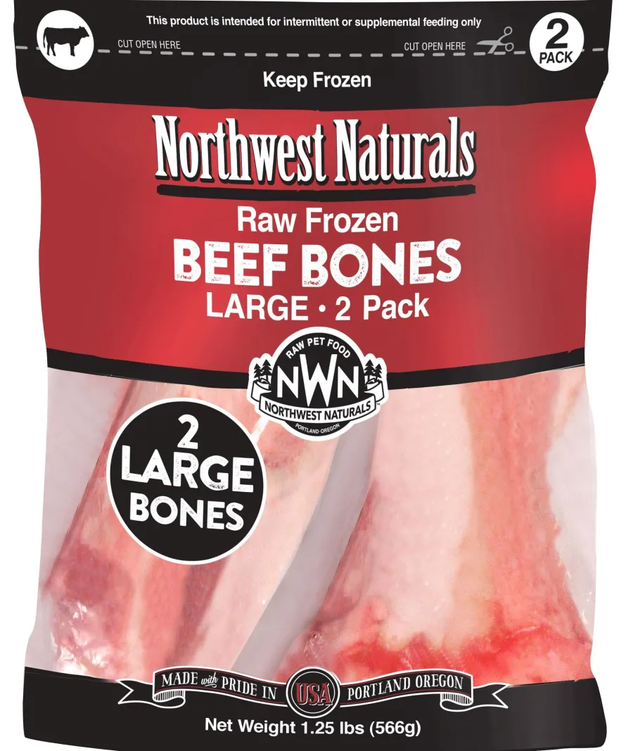 Clearance Northwest Naturals Raw Beef Bone Dog Treats, Large, 2-pk