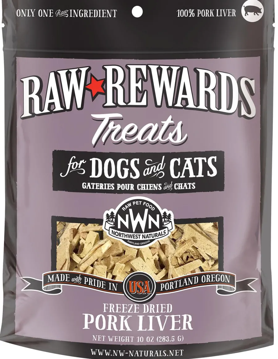 Cheap Northwest Naturals Raw Rewards Pork Liver Freeze-Dried Dog & Cat Treats, 10-oz