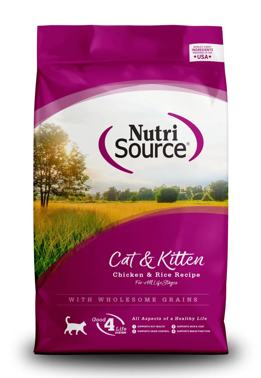 Sale NutriSource Cat & Kitten Chicken & Rice Dry Cat Food, 4-lb