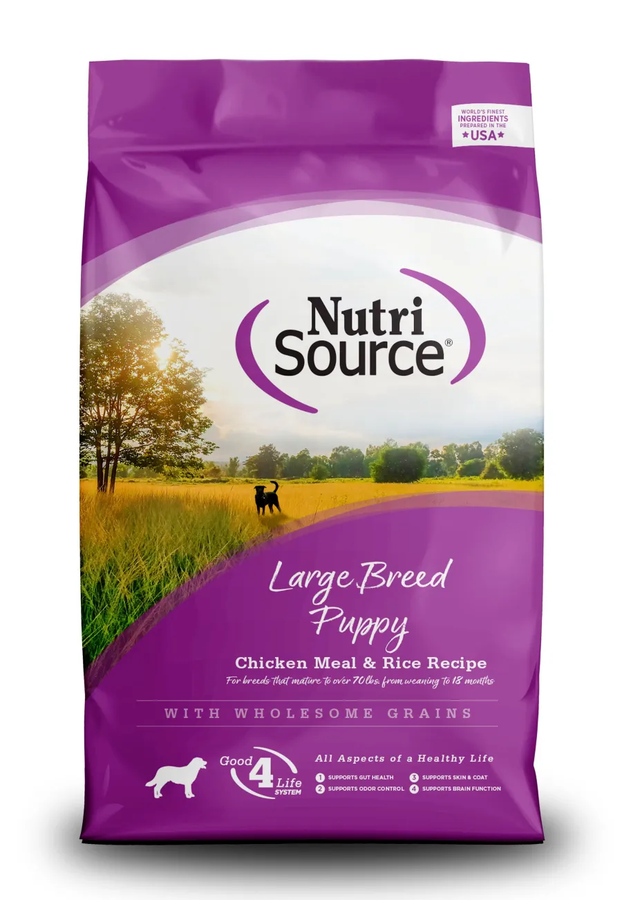 Sale NutriSource Large Breed Puppy Chicken & Rice with Wholesome Grains Dry Dog Food, 5-lb (**)