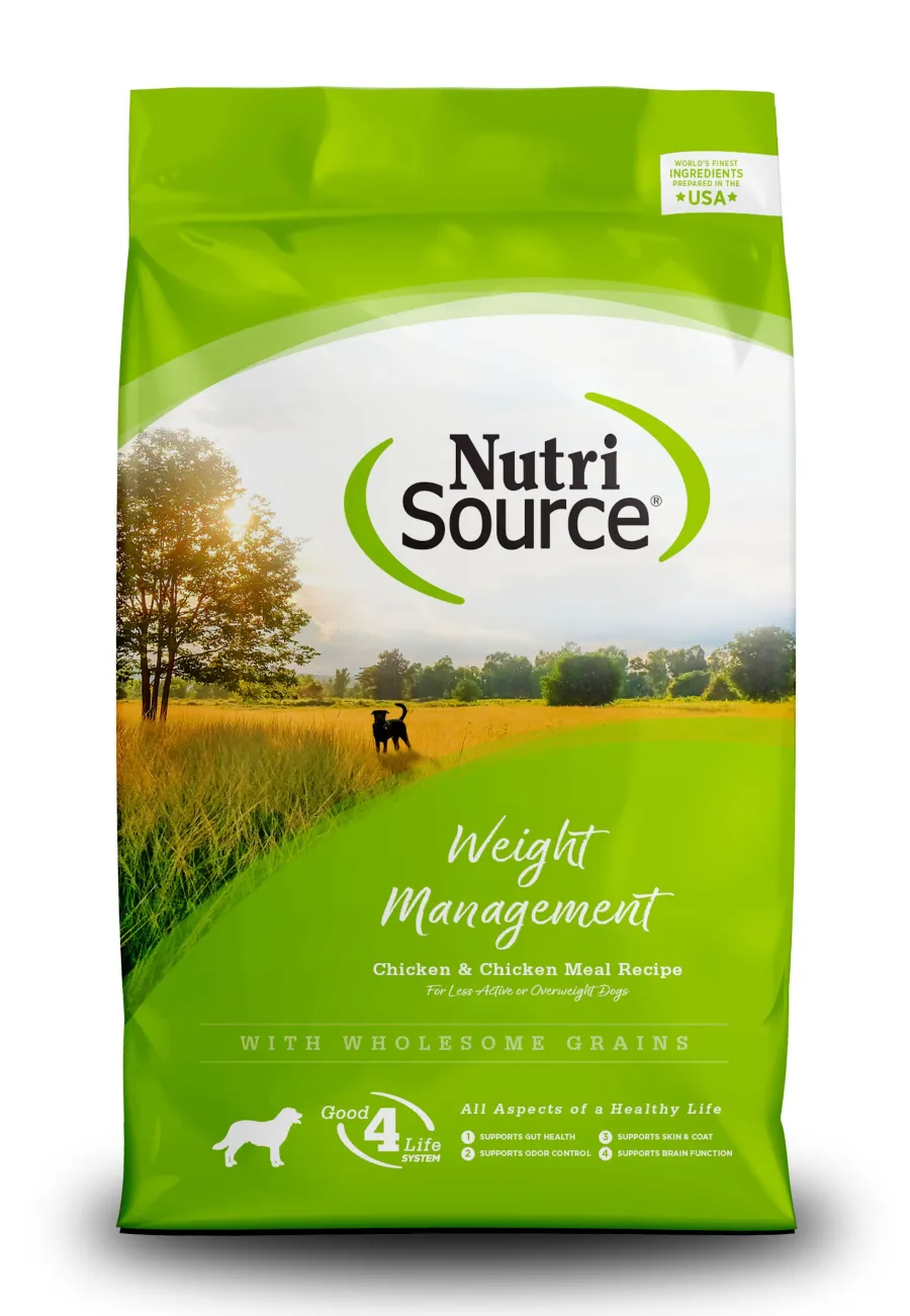 Sale NutriSource Weight Management Chicken & Chicken Meal with Wholesome Grains Dry Dog Food, 4-lb