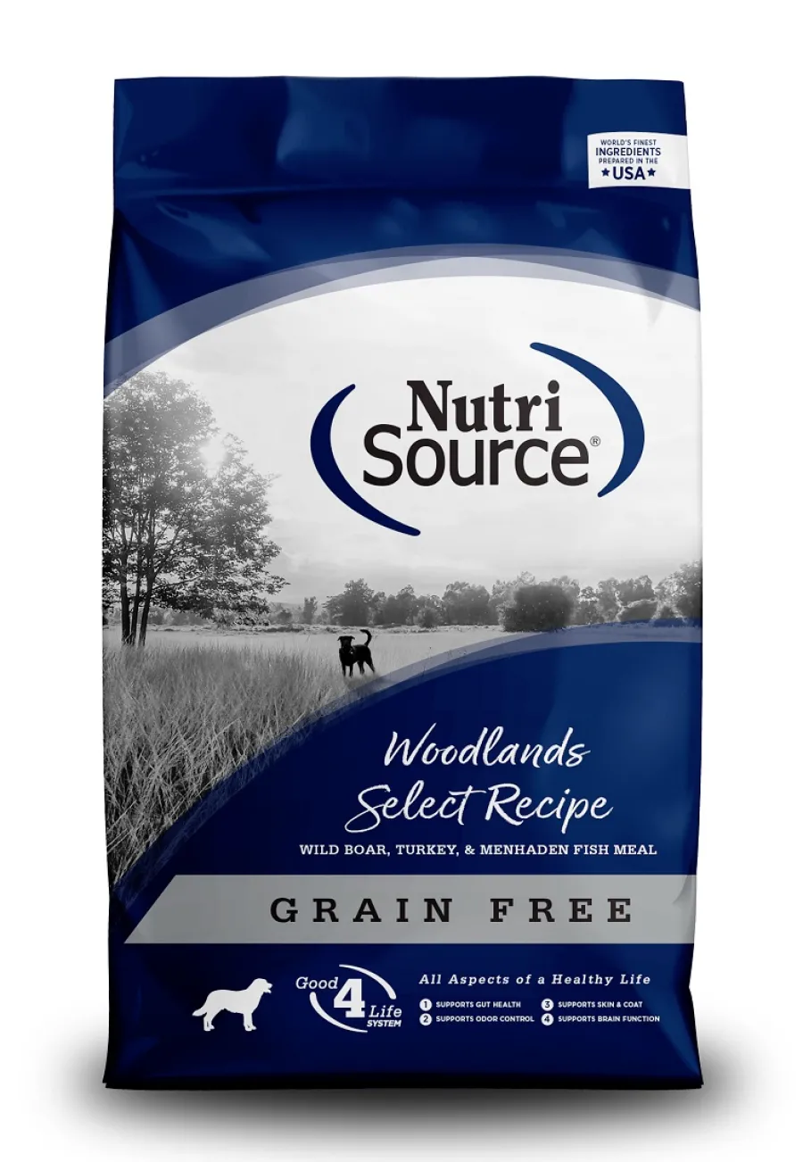 Hot NutriSource Woodlands Select Grain-Free Dry Dog Food, 4-lb