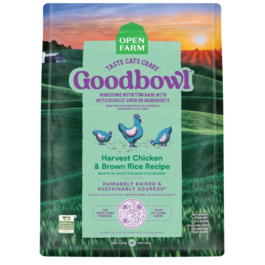 Flash Sale Open Farm Goodbowl Harvest Chicken & Brown Rice Dry Cat Food, 3-lb