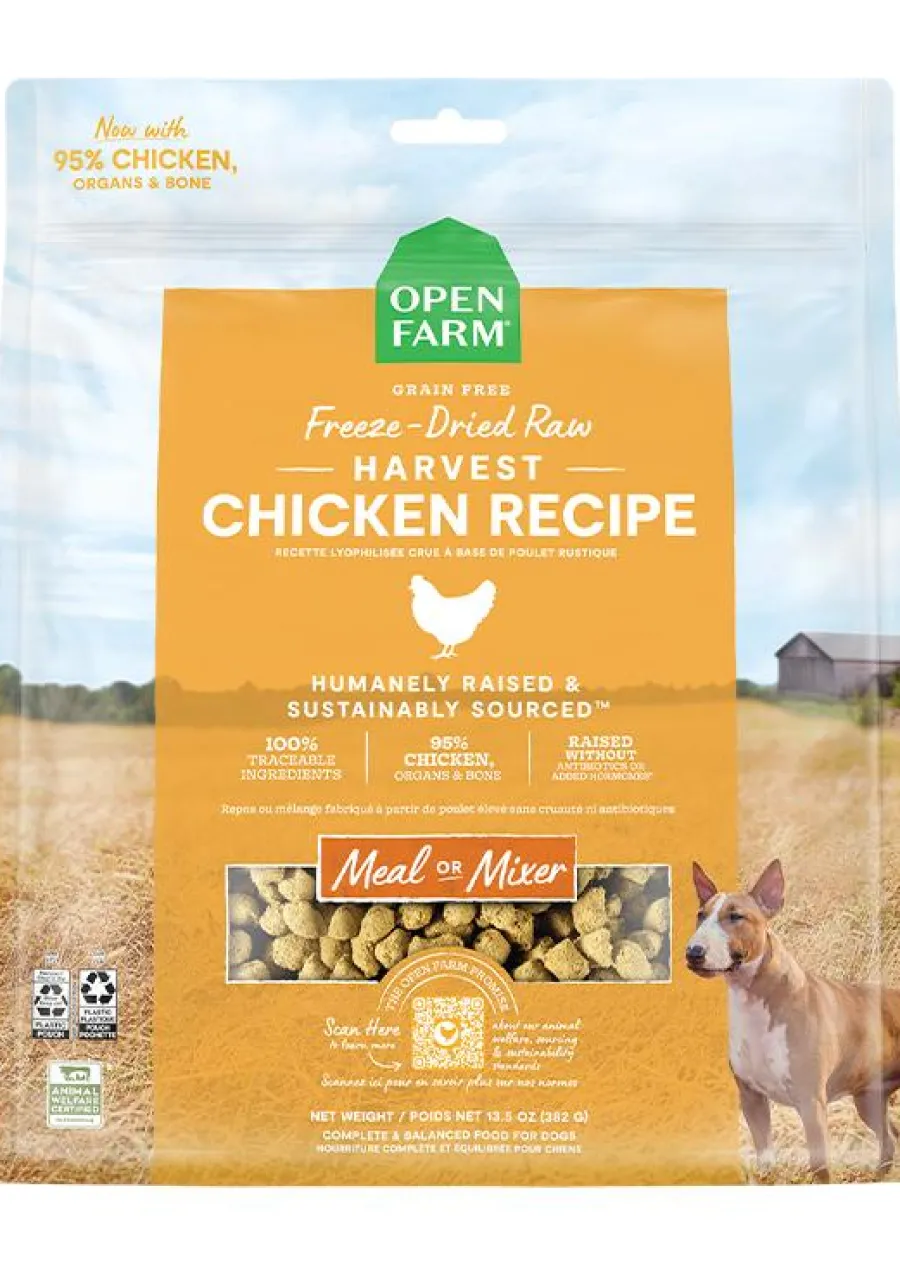 Cheap Open Farm Harvest Chicken Recipe Freeze-Dried Raw Dog Food, 13.5-oz