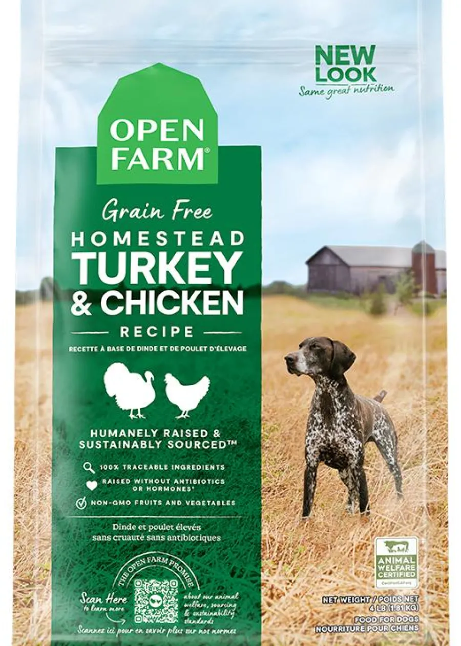 Sale Open Farm Homestead Turkey & Chicken Grain-Free Dry Dog Food, 4-lb