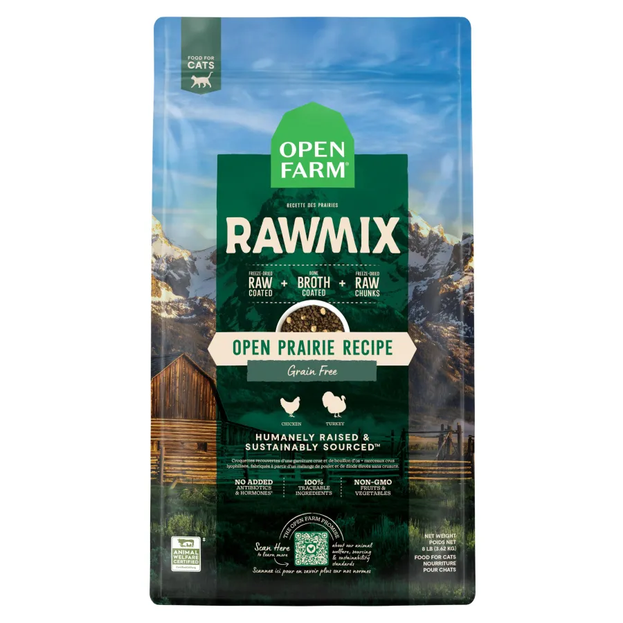 Clearance Open Farm RawMix Open Prairie Grain-Free Dry Cat Food, 2.25-lb