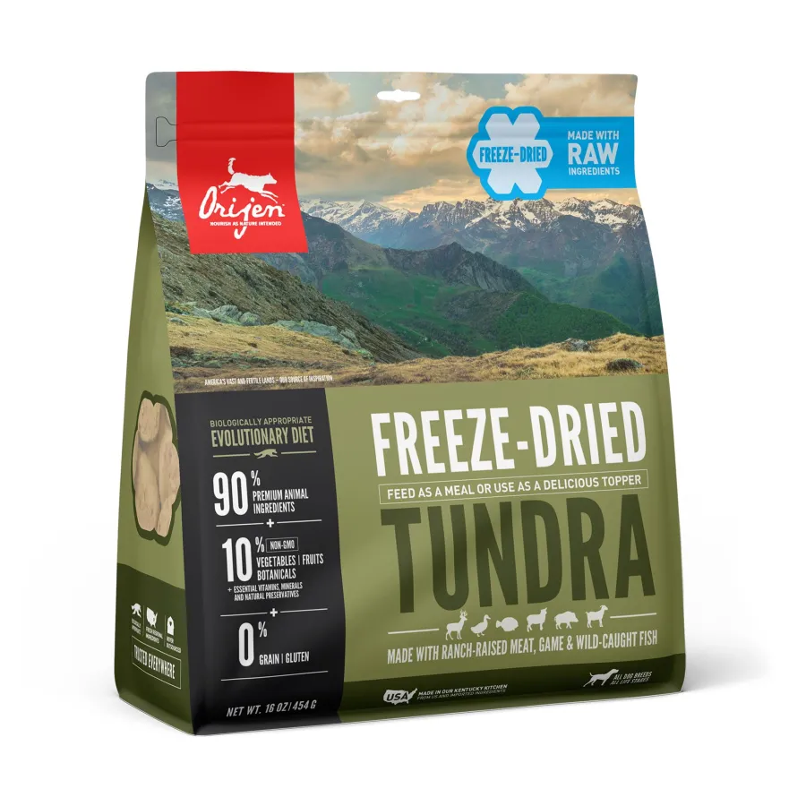 Clearance ORIJEN Tundra Grain-Free Freeze-Dried Dog Food, 16-oz