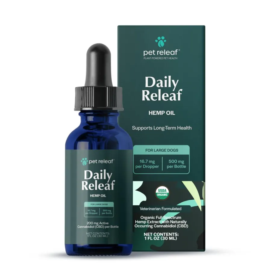 Sale Pet Releaf Daily Releaf Oil Alternative Supplement for Large Dogs, 500mg, 1-oz