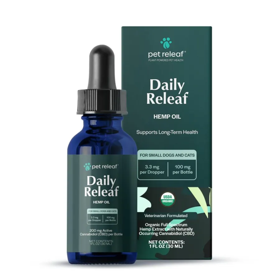 Hot Pet Releaf Daily Releaf Oil Alternative Supplement for Small Dogs & Cats, 100mg, 1-oz