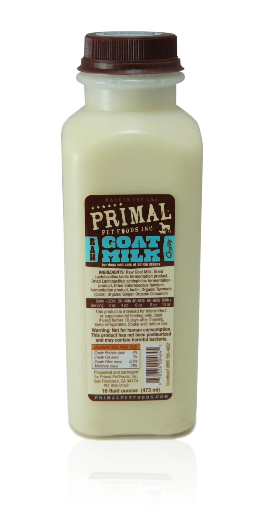 Sale Primal Pet Foods Primal Raw Frozen Goat Milk for Dogs & Cats, 16-oz