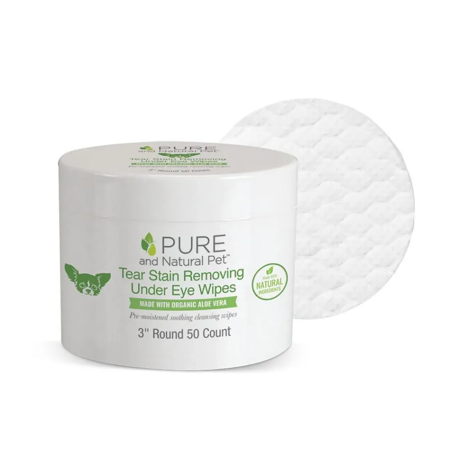 Flash Sale Pure and Natural Pet Tear Stain Removing Under Eye Wipes, 3-in, 50-count