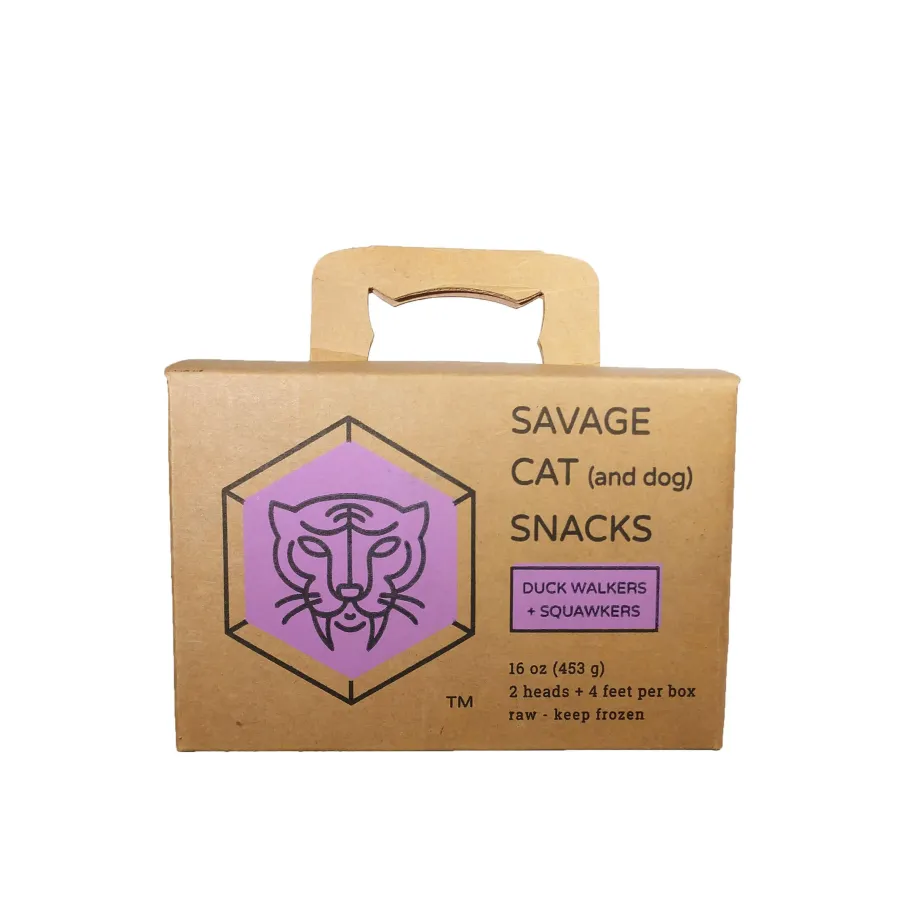 Online Savage Cat Food Duck Walkers & Squawkers Frozen Dog & Cat Treats, 16-oz