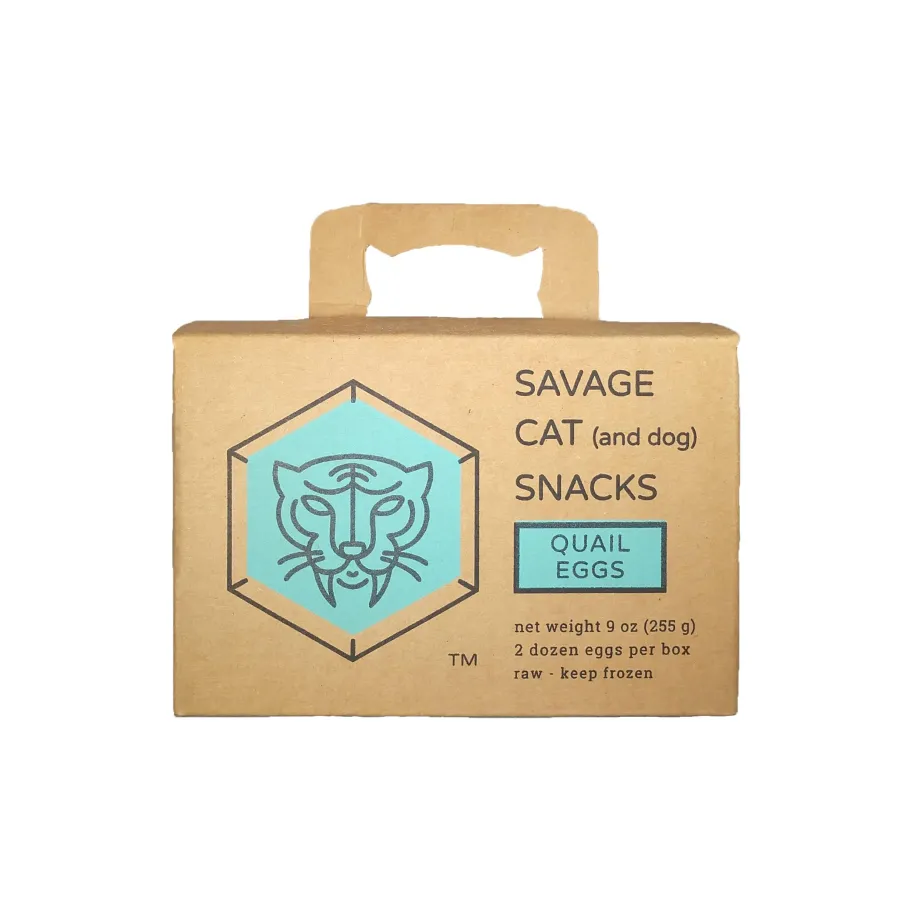 New Savage Cat Food Quail Eggs Frozen Snacks for Dogs & Cats, 9-oz, 24-count