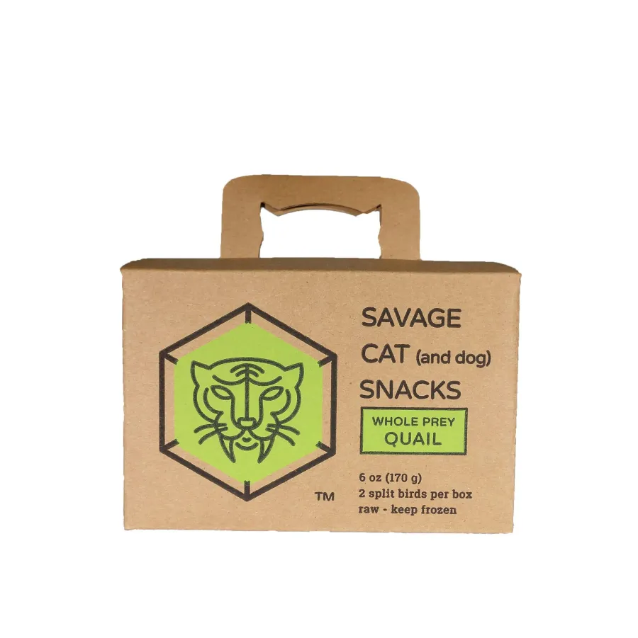 Cheap Savage Cat Food Savage Cat Snacks Whole Quail Raw Frozen Dog & Cat Treats, 6-oz