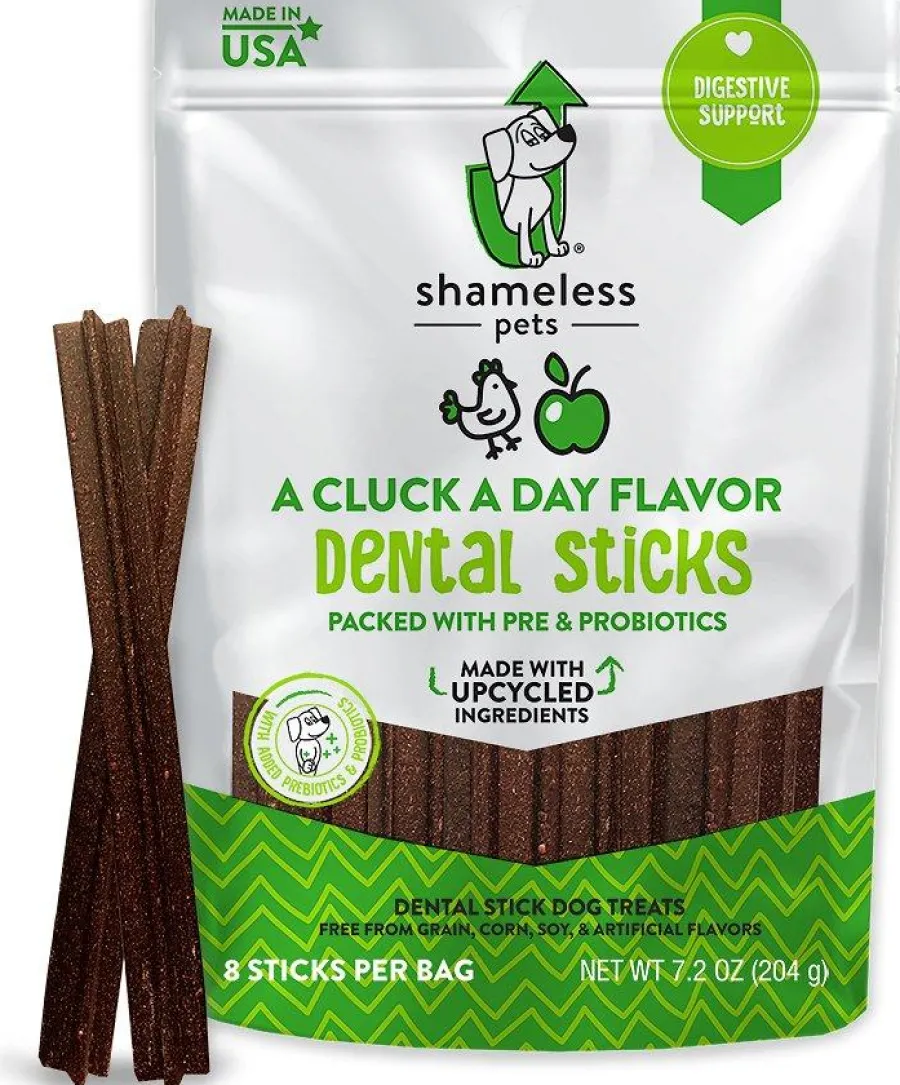 Sale Shameless Pets A Cluck A Day Dental Sticks Dog Treats, 8-count