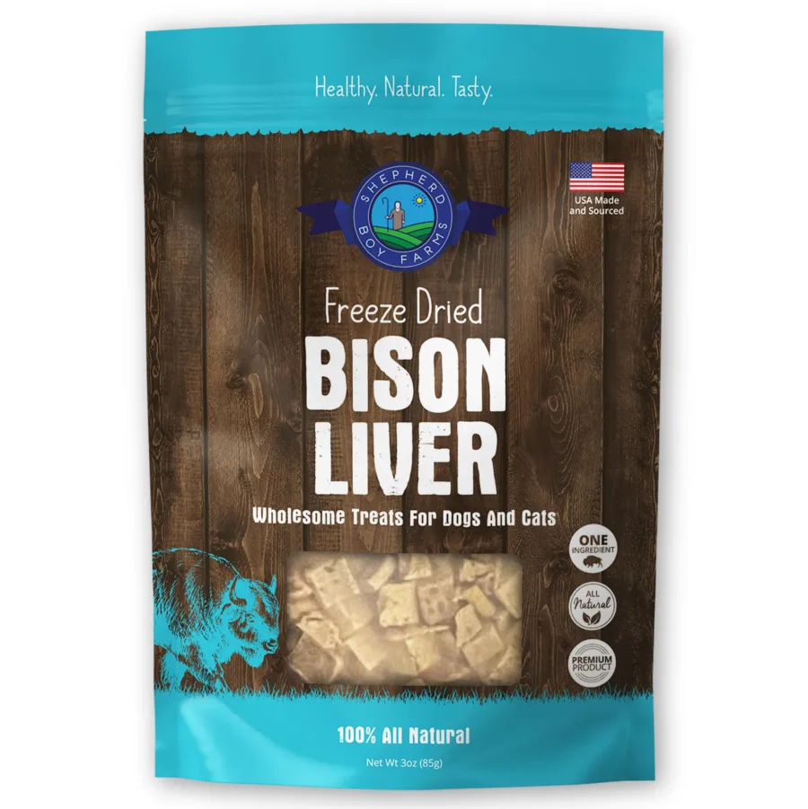 Sale Shepherd Boy Farms Bison Liver Freeze-Dried Dog & Cat Treats, 3-oz