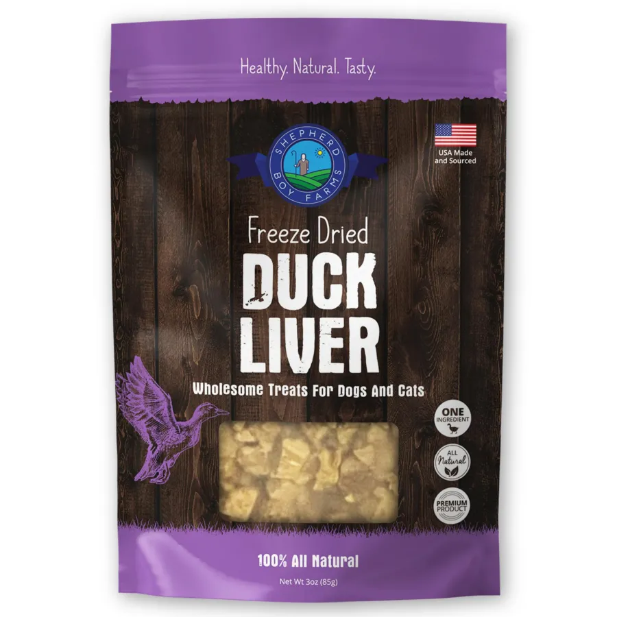 Discount Shepherd Boy Farms Duck Liver Freeze-Dried Dog & Cat Treats, 3-oz