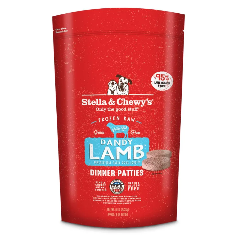 Cheap Stella & Chewy's Dandy Lamb 8-oz Dinner Patties Grain-Free Raw Frozen Dog Food, 6-lb