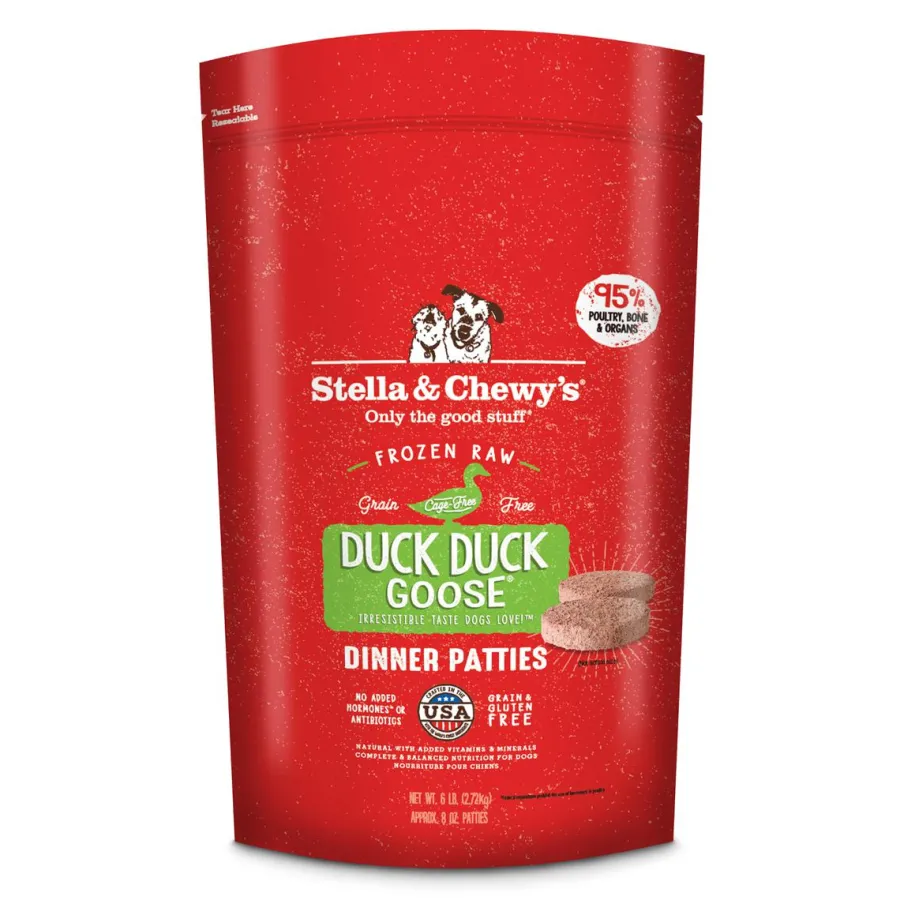 Cheap Stella & Chewy's Duck Duck Goose 8-oz Dinner Patties Grain-Free Raw Frozen Dog Food, 6-lb