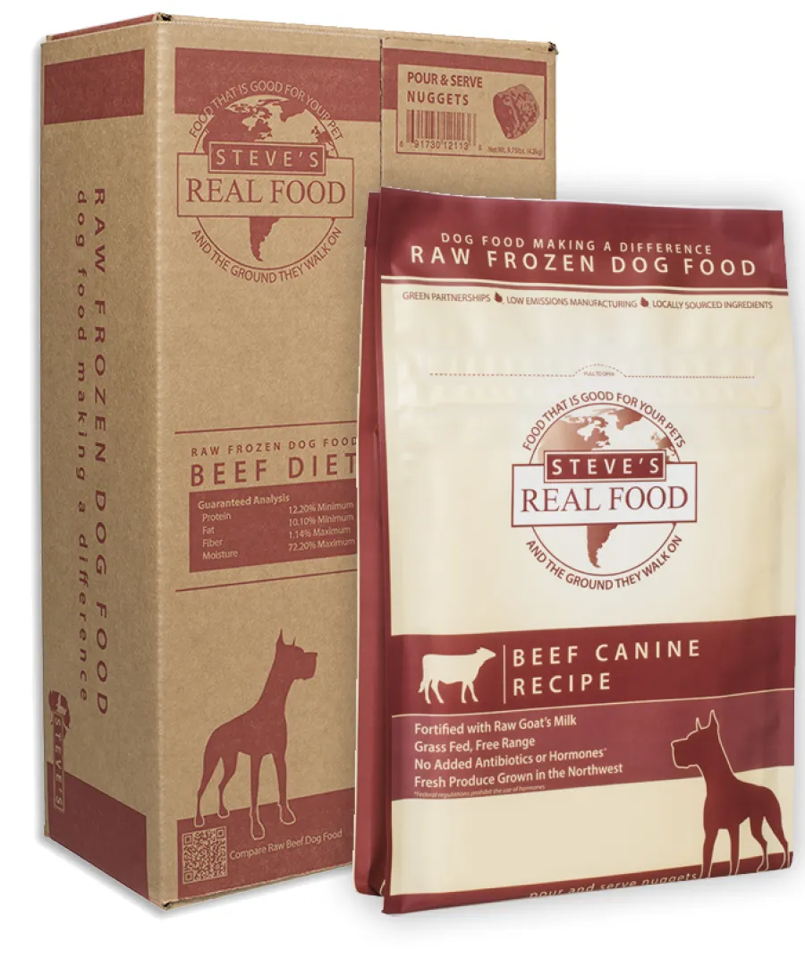 New Steve's Real Food Beef Nuggets Raw Frozen Dog & Cat Food, 5-lb