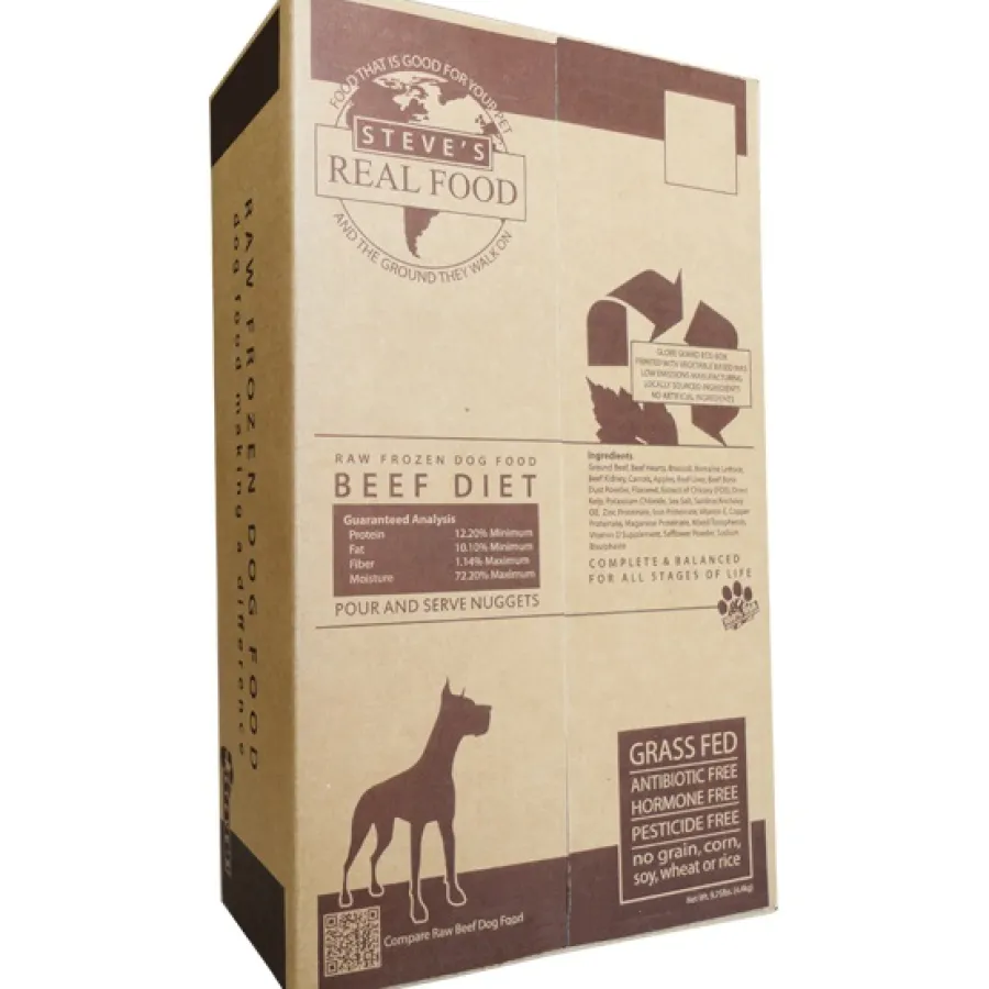 Best Sale Steve's Real Food Beef Nuggets Raw Frozen Dog & Cat Food, 9.75-lb