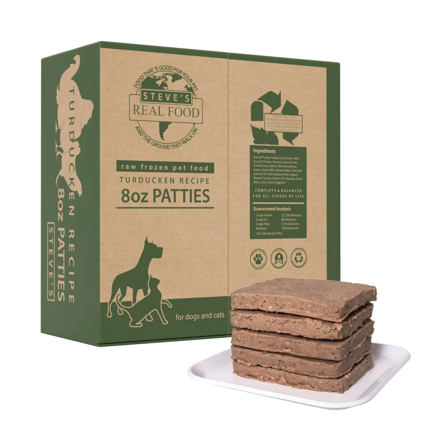 New Steve's Real Food Turducken Patties Raw Frozen Dog & Cat Food, 14-lb
