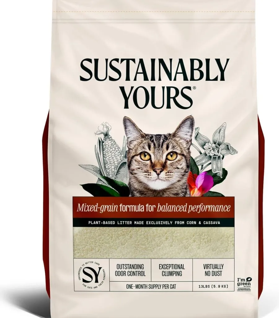 Cheap Sustainably Yours Mixed-Grain Formula Cat Litter, 13-lb
