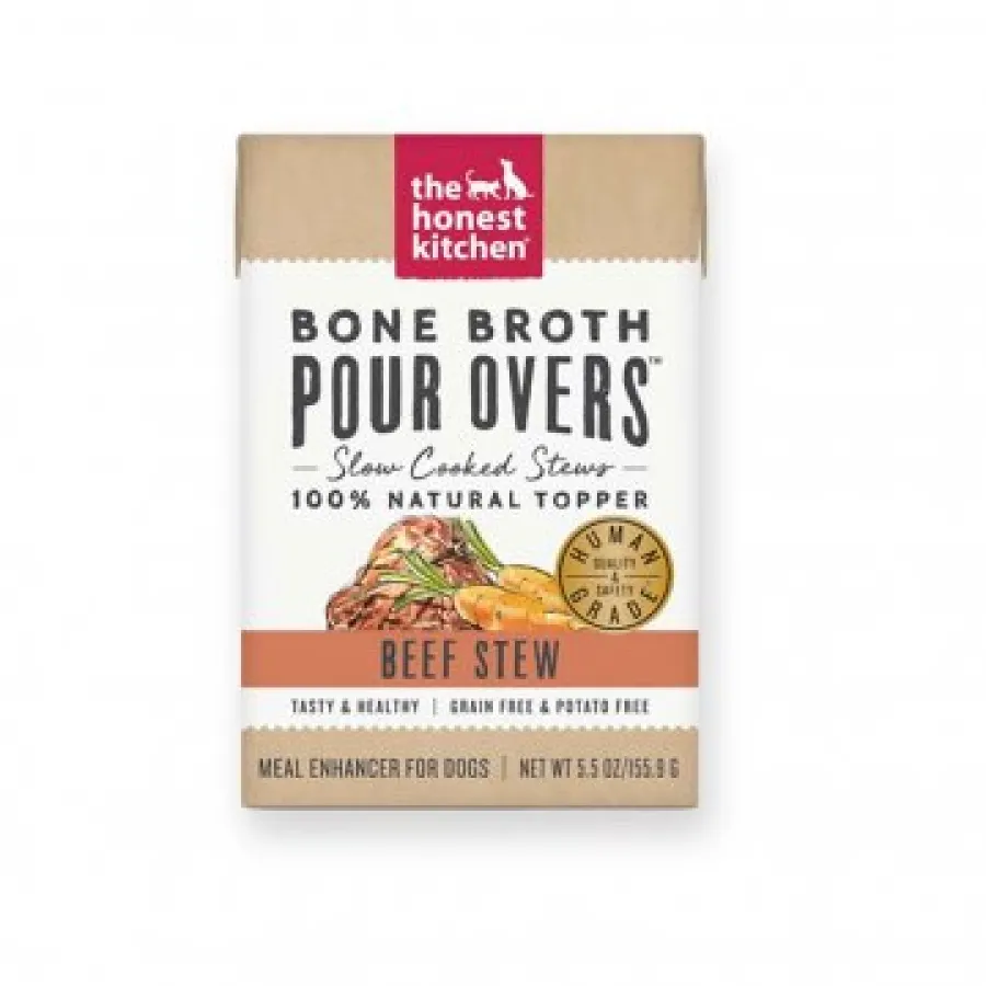 Cheap The Honest Kitchen Bone Broth Pour Overs Beef Stew Dog Food Topper, 5.5-oz
